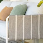 Salón de jardín de metal galvanizado y cojines de tela - Sognando Viadurini