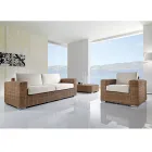 Salón de jardín de poliratán tejido a mano - Yoko Viadurini