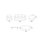 Salón de jardín de ratán con mesa de centro de madera y cojines - Hugues Viadurini