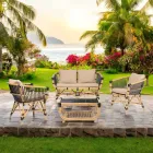 Conjunto de salón de jardín en ratán natural con cojines incluidos - Catelyn Viadurini