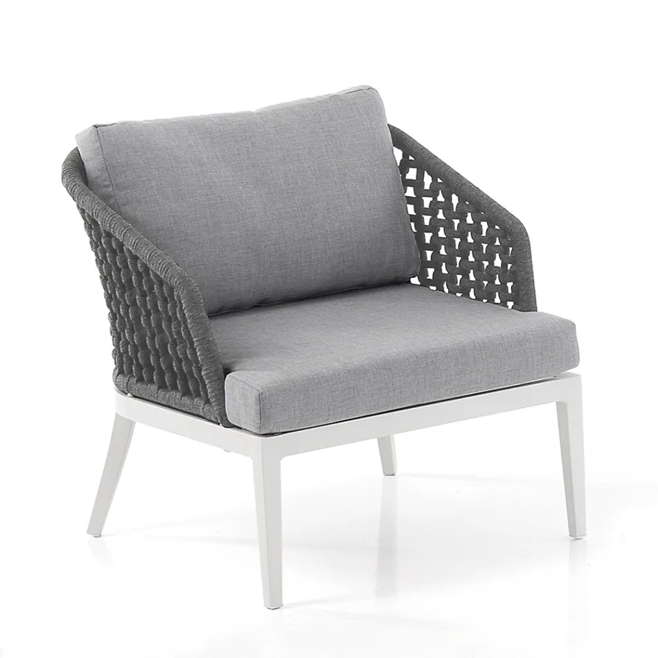 Salón interior y exterior con 2 sillones, 1 sofá y 1 mesa de centro - Sortir Viadurini