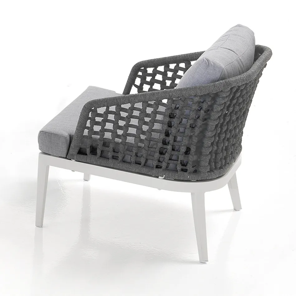 Salón interior y exterior con 2 sillones, 1 sofá y 1 mesa de centro - Sortir Viadurini