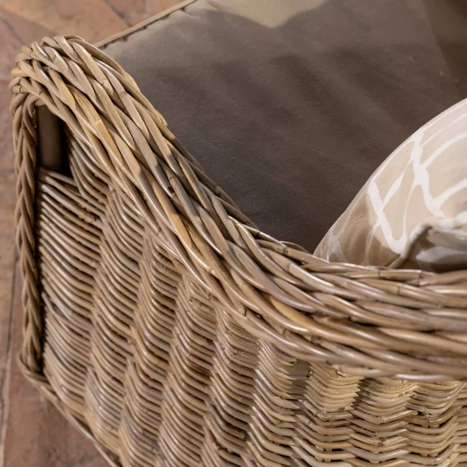 Salón al aire libre en gris Kubù con cojines de asiento - Nazgul Viadurini