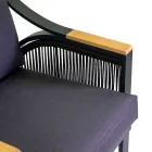 Salón de aluminio con reposabrazos de teca brasileña - Diario Viadurini