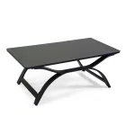 Salón de aluminio con reposabrazos de teca brasileña - Diario Viadurini