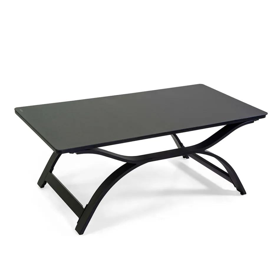 Salón de aluminio con reposabrazos de teca brasileña - Diario Viadurini