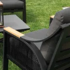 Salón de aluminio con reposabrazos de teca brasileña - Diario Viadurini