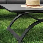 Salón de aluminio con reposabrazos de teca brasileña - Diario Viadurini