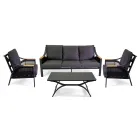 Salón de aluminio con reposabrazos de teca brasileña - Diario Viadurini