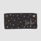 Bandeja recogegotas de lino blanco o negro con bordados y cristales 2 piezas - Salvino Viadurini