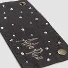 Bandeja recogegotas de lino blanco o negro con bordados y cristales 2 piezas - Salvino Viadurini