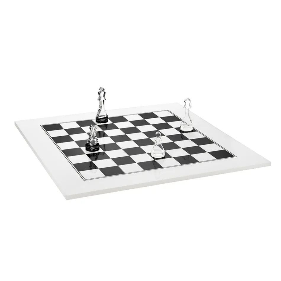 Tablero de ajedrez moderno de plexiglás negro o blanco hecho en Italia - Checkmate Viadurini