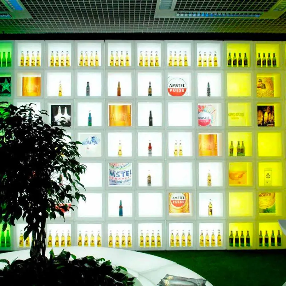 Estante luminoso de cubo Slide Open Cube de diseño moderno hecho en Italia Viadurini