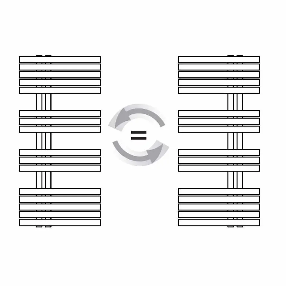 Calentador de toallas de baño de diseño moderno en acero a 386 vatios - Pavo real Viadurini