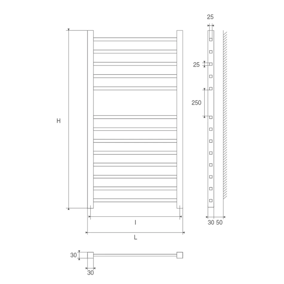 Calentador de toallas cromado hasta 486 Watt Made in Italy - Padua Viadurini