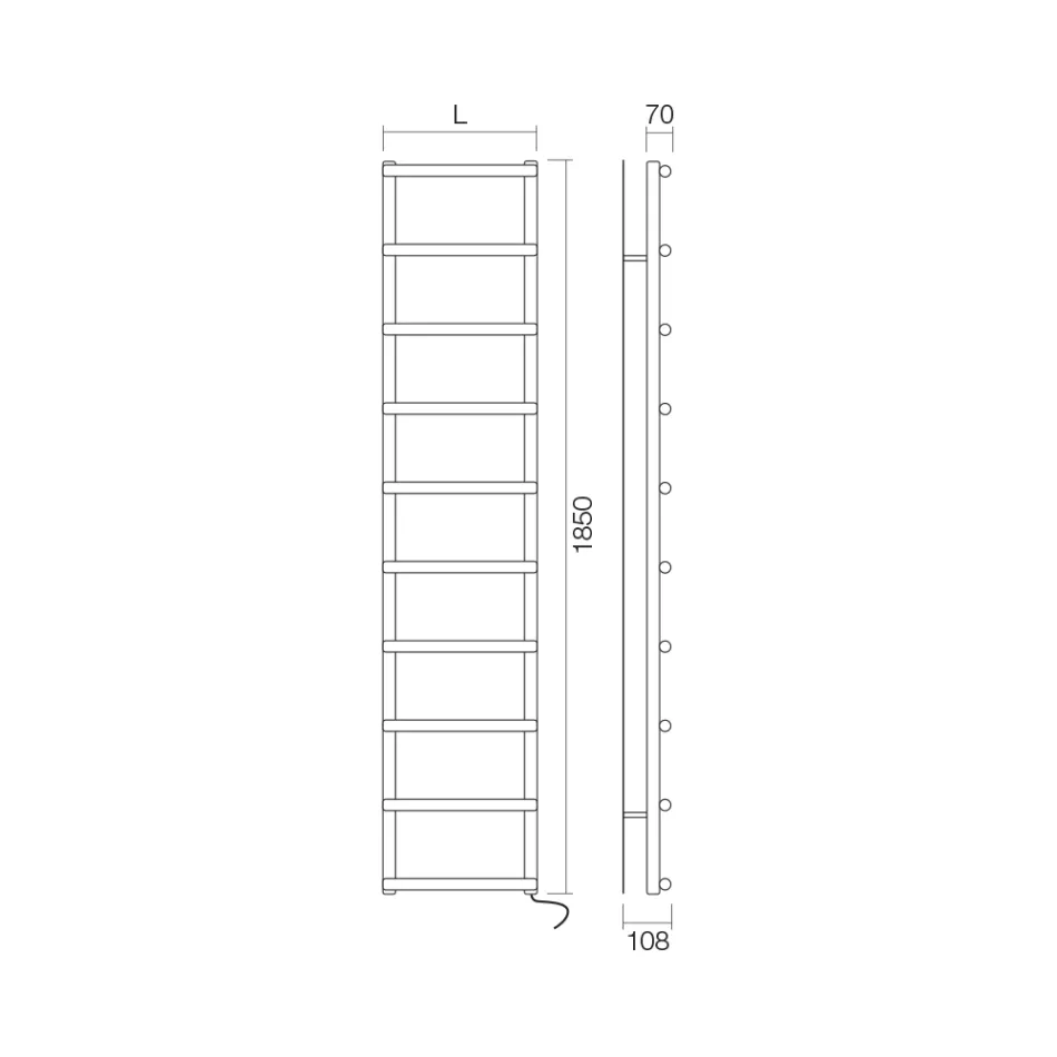 Calentador de toallas eléctrico con elementos circulares Made in Italy - Fresa Viadurini