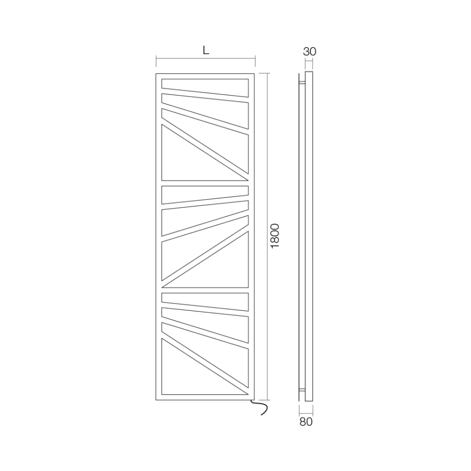 Calentador de toallas eléctrico con elementos cuadrados Made in Italy - Almendras Viadurini