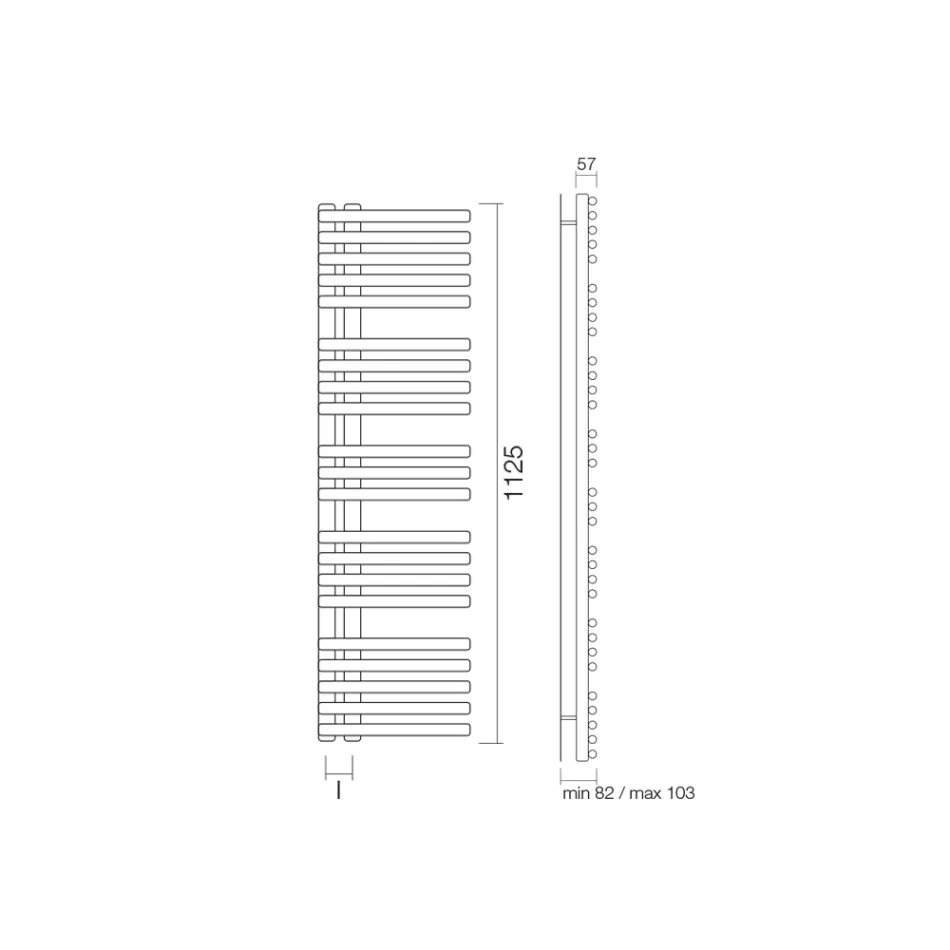 Calentador de toallas hidráulico de acero al carbono Made in Italy - Cerezas ácidas Viadurini