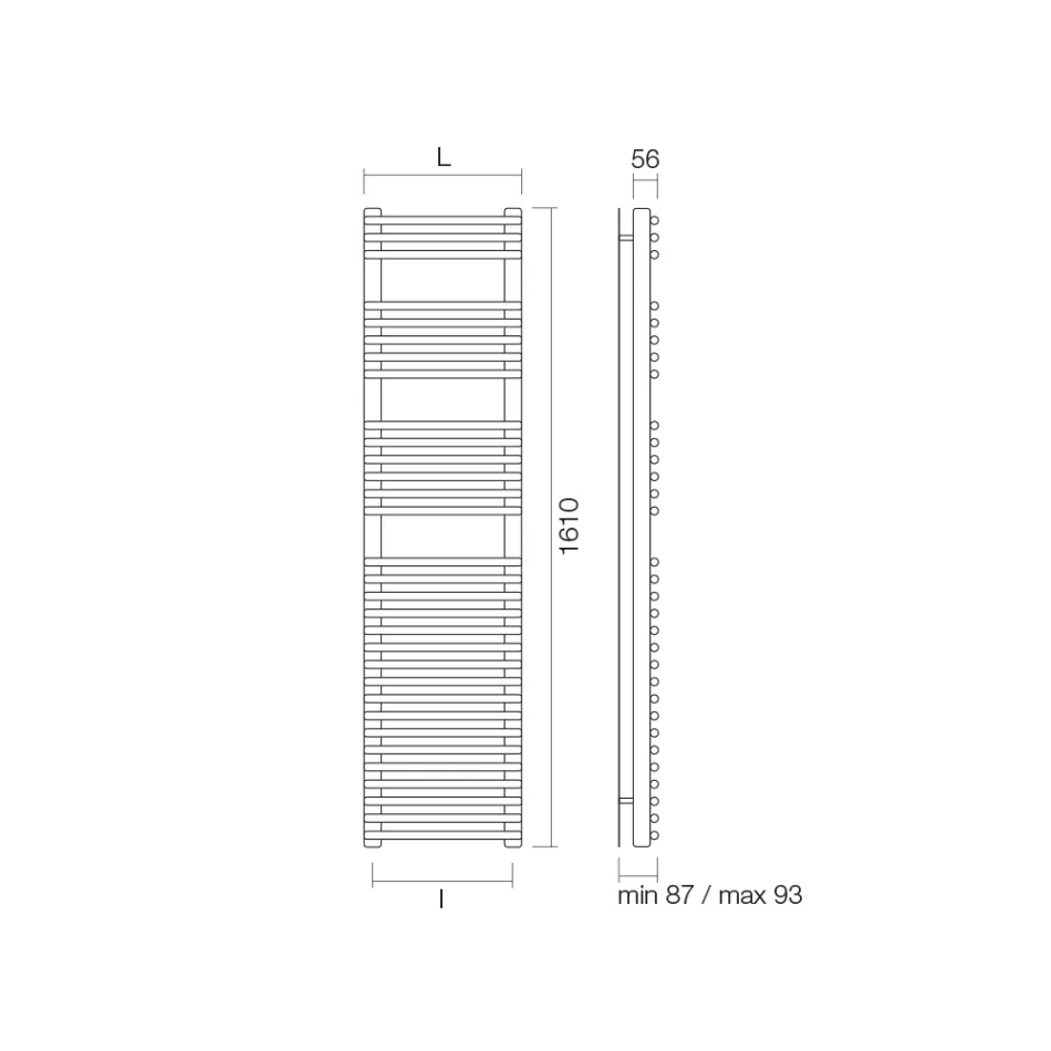 Calentador de toallas hidráulico en acero con acabado satinado Made in Italy - Peel Viadurini