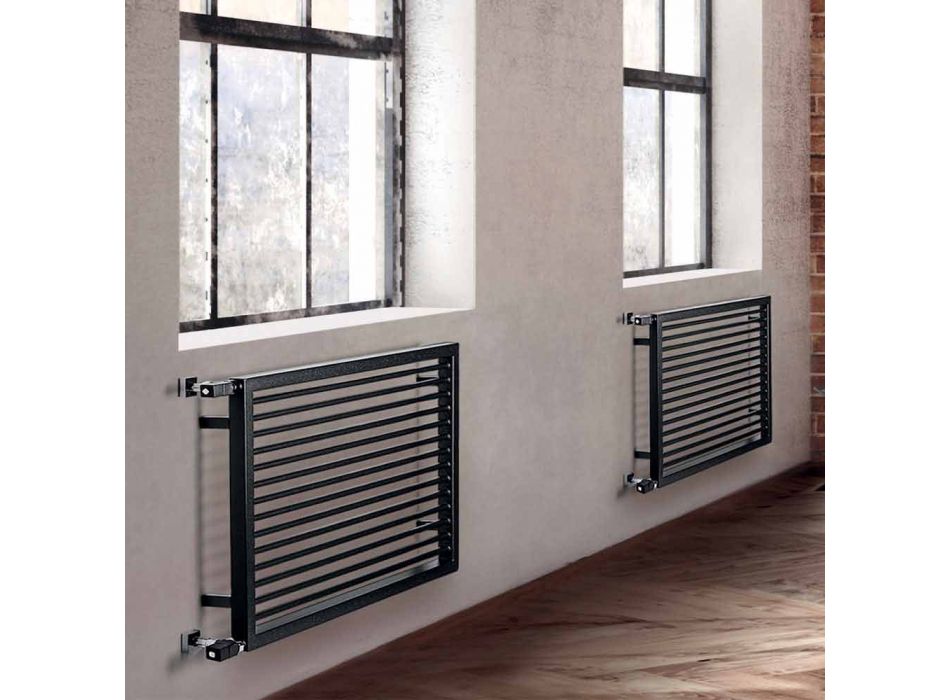 Calentador de toallas hidráulico horizontal en acero grafito - Shadow by Scirocco Viadurini