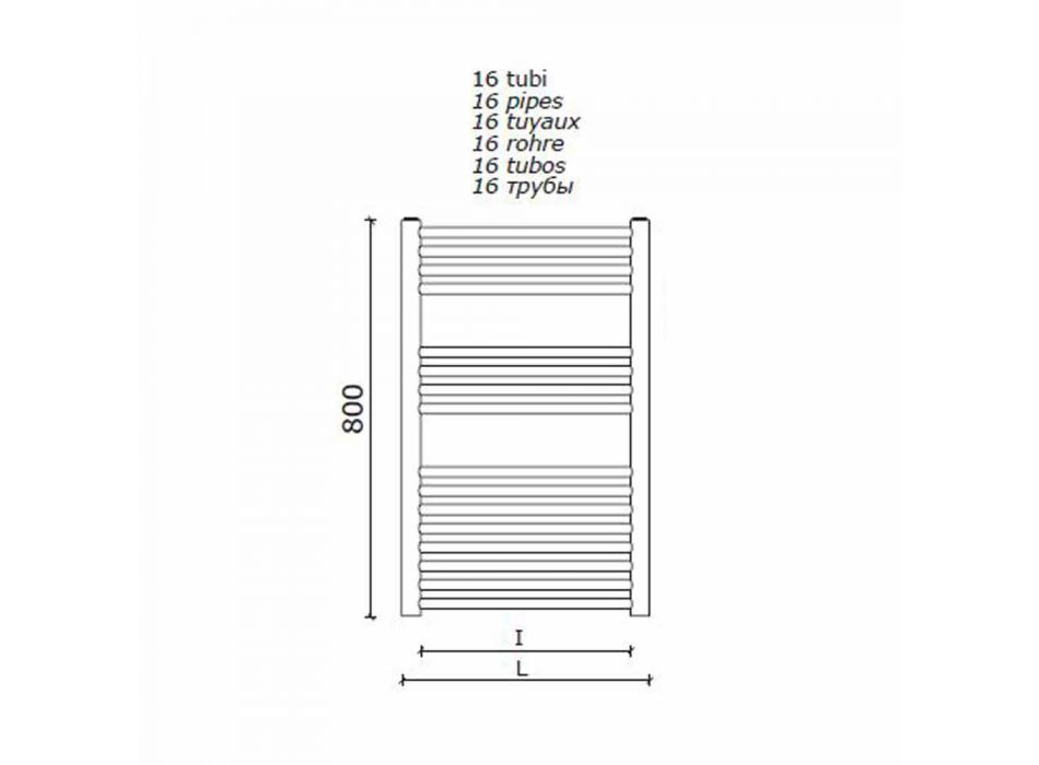 Calentador de toallas de pared de diseño de acero inoxidable para baño, 2 tamaños 391 W - Italo Viadurini