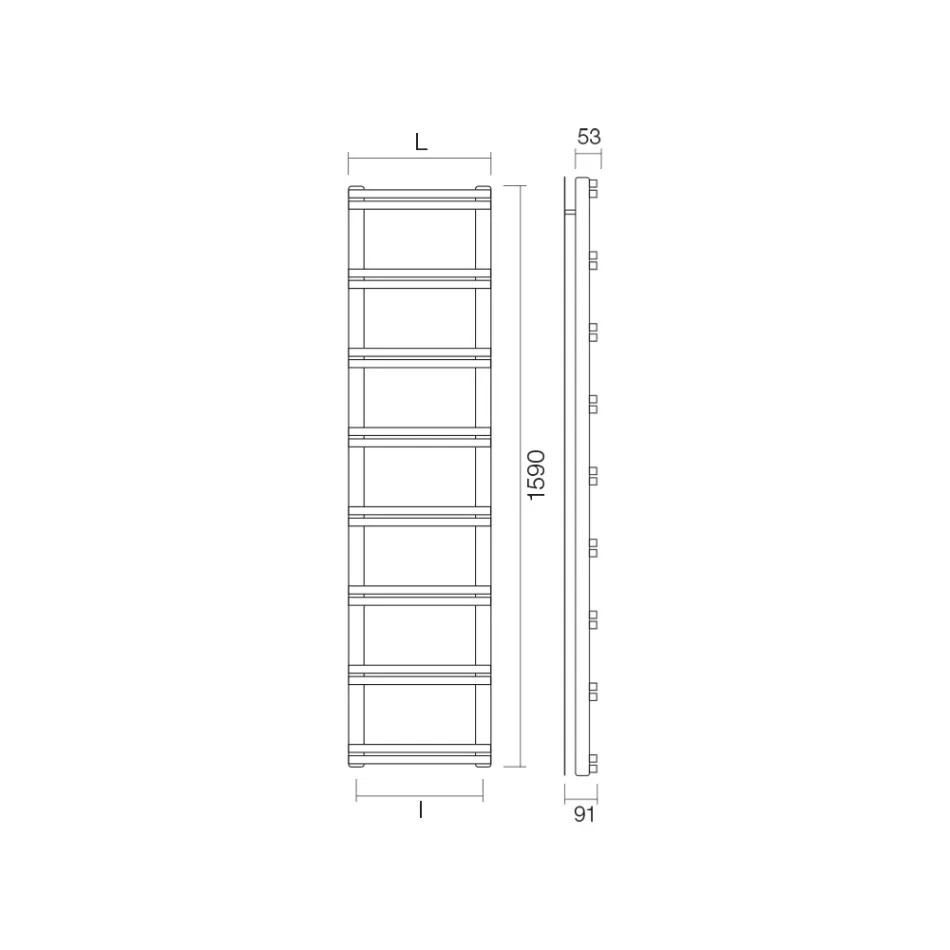 Calientatoallas Mixto con Colectores Verticales Made in Italy - Ginger Viadurini