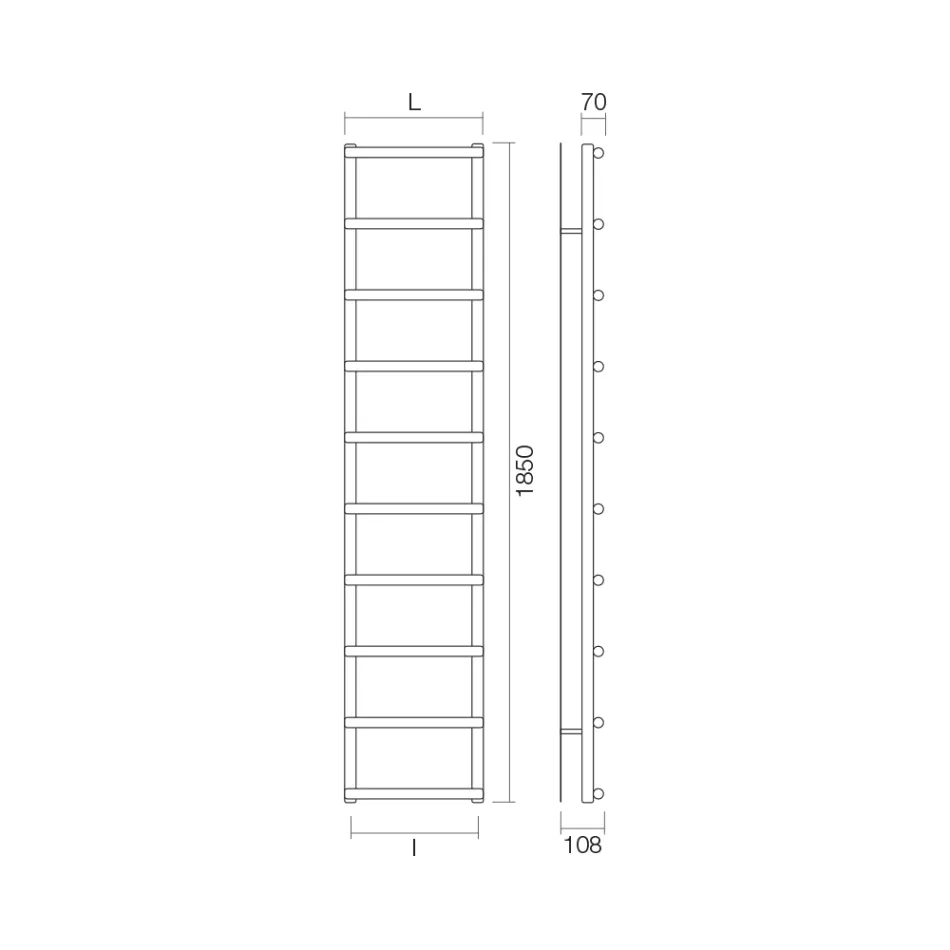 Calientatoallas Mixto con Elementos Circulares Made in Italy - Fresa Viadurini