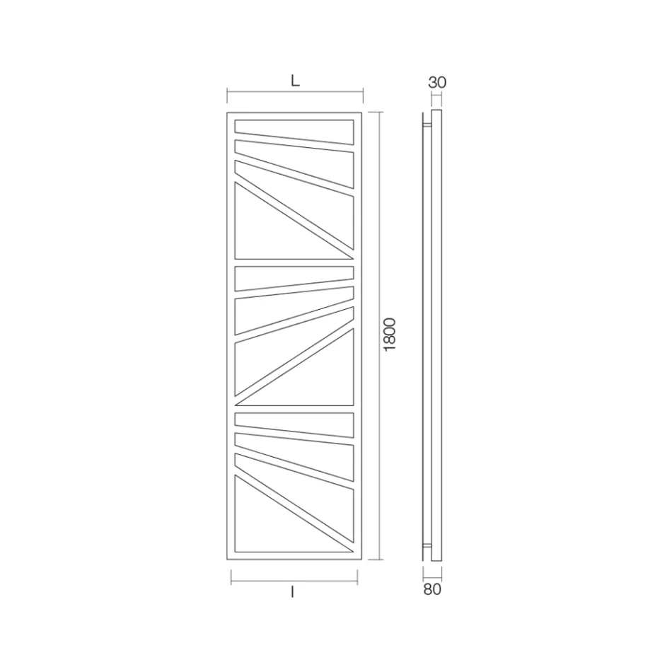 Calientatoallas Mixto con Elementos Cuadrados Made in Italy - Almendras Viadurini