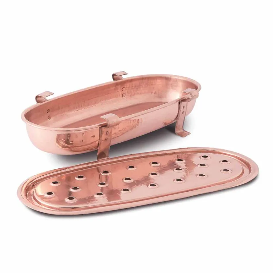 Plato de mesa para ollas de cobre Made in Italy 45x23 cm - Mariaelena Viadurini