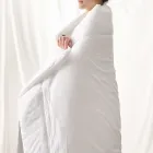 Calentador de cama doble de 350 gr/m2 en puro algodón teñido en prenda - Delicacy Viadurini