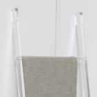 Escalera de soporte de toalla de baño de cristal acrílico transparente - Inteligente Viadurini