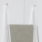 Escalera de soporte de toalla de baño de cristal acrílico transparente - Inteligente Viadurini