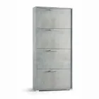 Zapatero doble fila con solapa en melamina cemento Cleaf Senis Viadurini