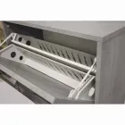 Zapatero doble fila con solapa en melamina cemento Cleaf Senis Viadurini