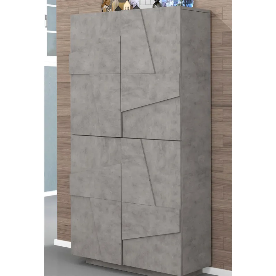 Zapatero alto o bajo en diseño de madera sostenible con 2 o 4 puertas - Fjona Viadurini