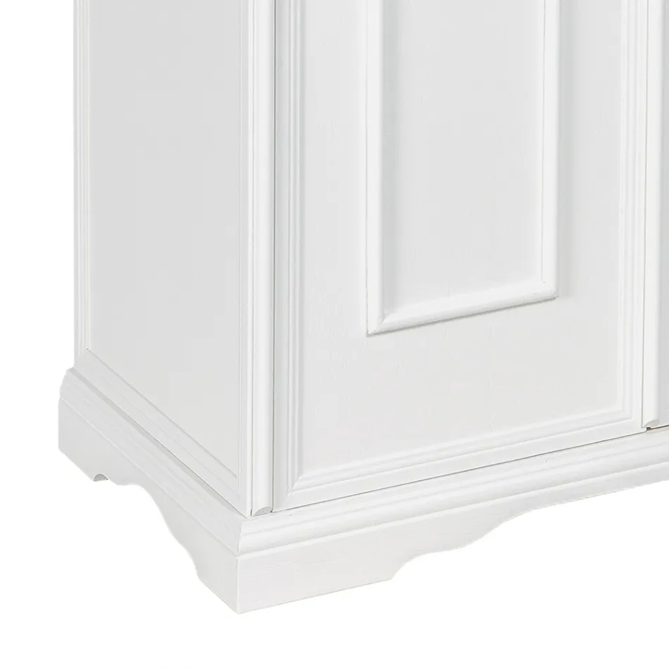 Zapatero con 1 cajón y 2 puertas de madera Made in Italy - Lasa Viadurini