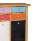Zapatero con cajones de todos los colores y diferentes tiradores Made in Italy - Mitra Viadurini