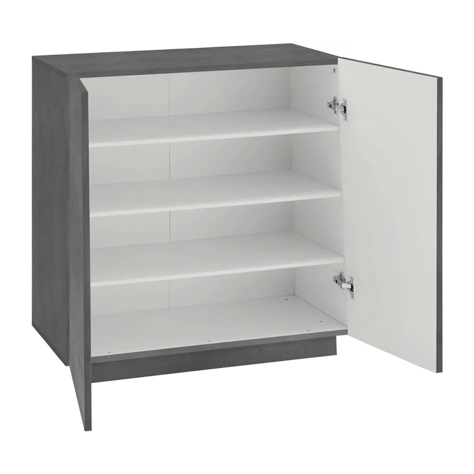 Mueble Zapatero para Salón con 2 Puertas en Melamina Made in Italy - Popilio Viadurini