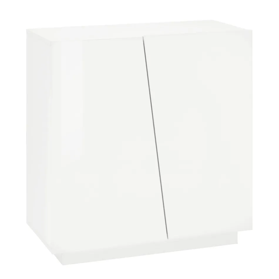 Mueble Zapatero para Salón con 2 Puertas en Melamina Made in Italy - Popilio Viadurini