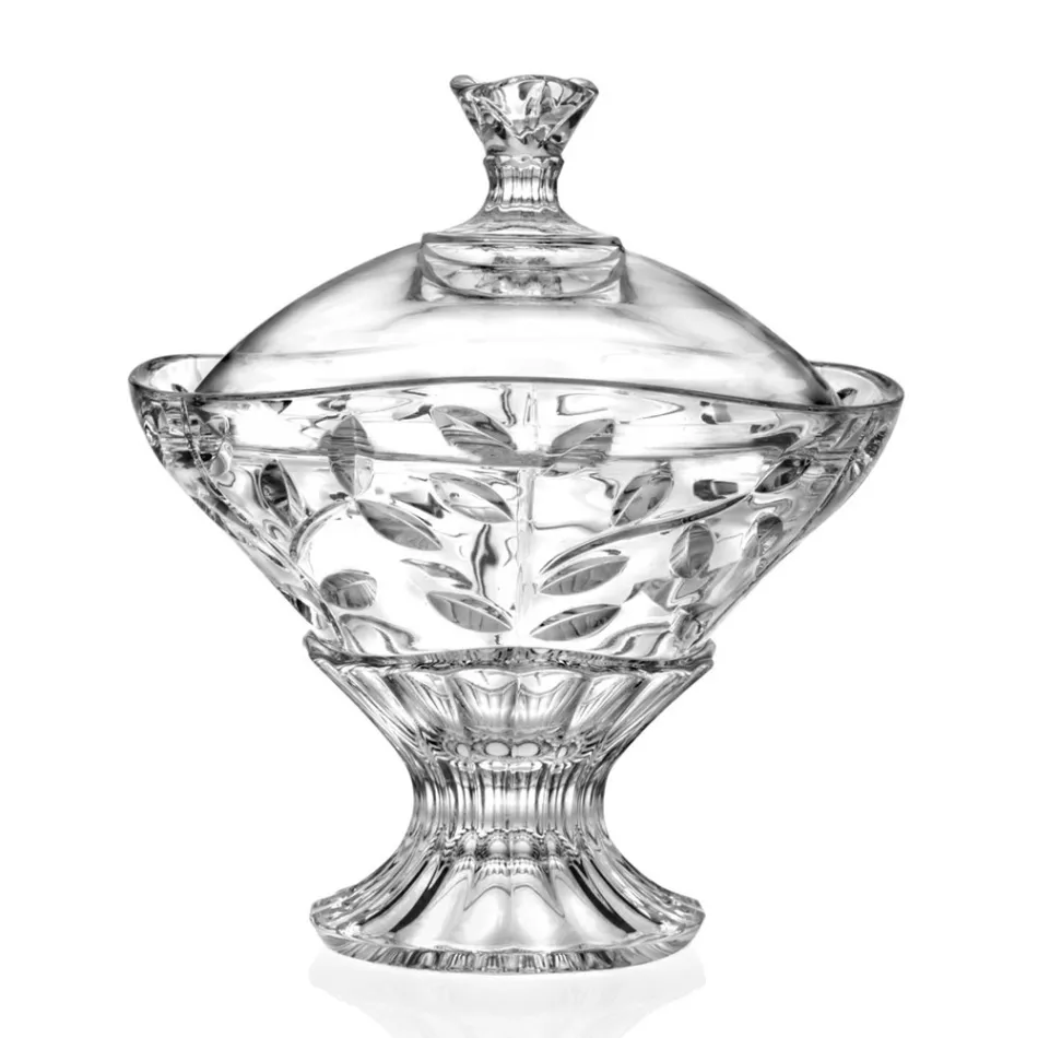 Caja de Dulces y Centro de Mesa de Cristal Ecológico 2 Piezas - Magnolio Viadurini