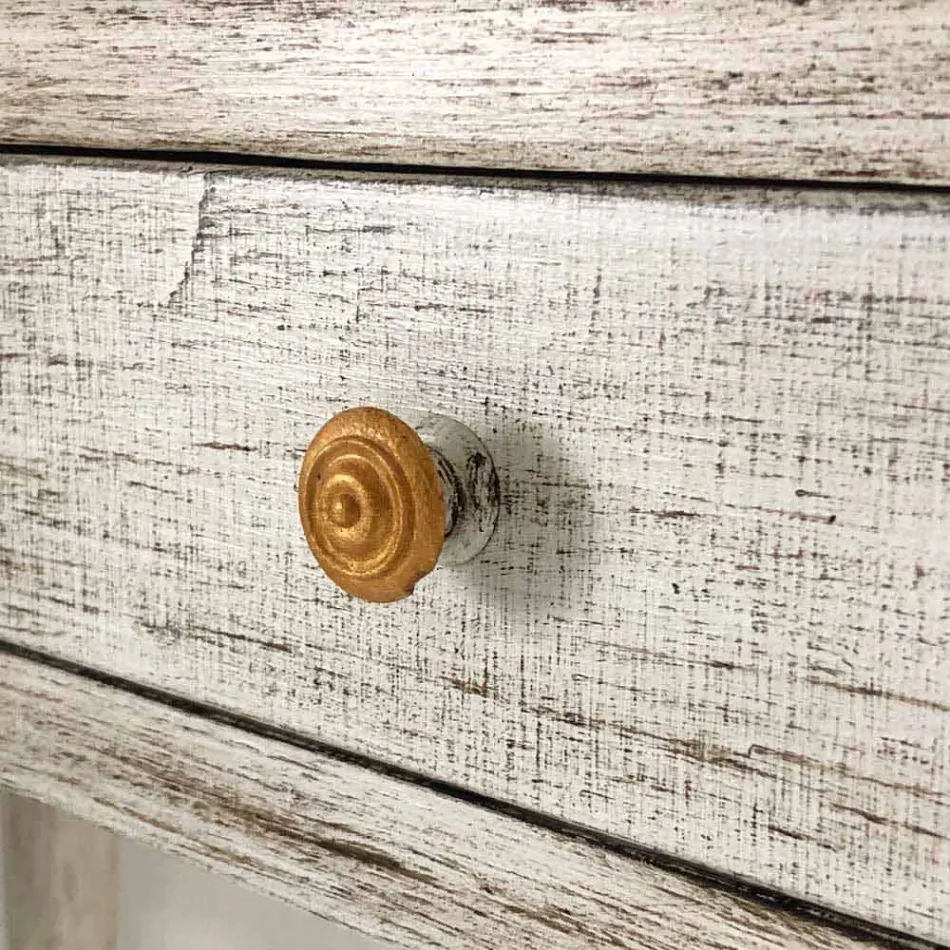 Escritorio hecho a mano en madera maciza con 4 cajones Made in Italy - Amela Viadurini