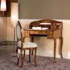 Escritorio 7 cajones de madera de nogal con incrustaciones Made in Italy - Katerine Viadurini