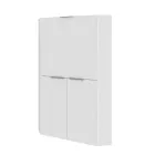 Escritorio esquinero moderno blanco de diseño italiano de madera pulida - Ghero Viadurini