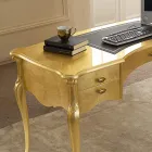 Escritorio Classic 5 Cajones en Madera y Ecopiel Made in Italy - Commodo Viadurini