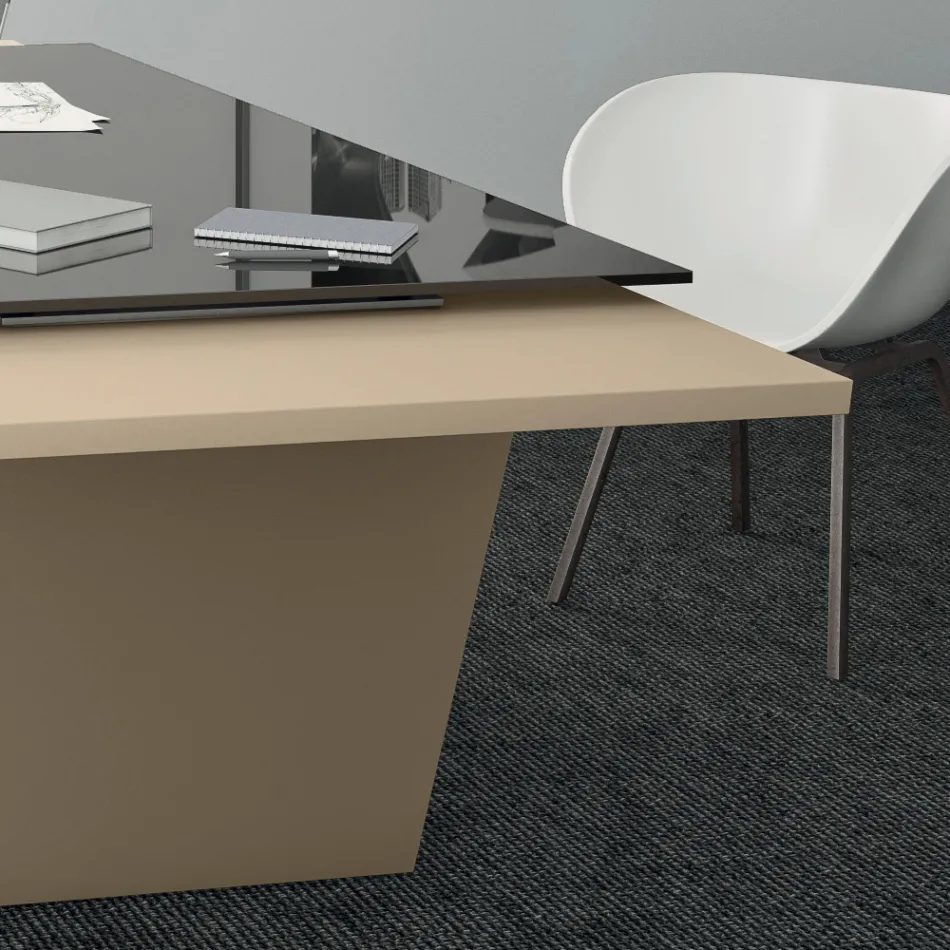 Escritorio con tapa de cristal Andrea Stramigioli - Frafalla Viadurini