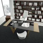 Escritorio con tapa de cristal Andrea Stramigioli - Frafalla Viadurini