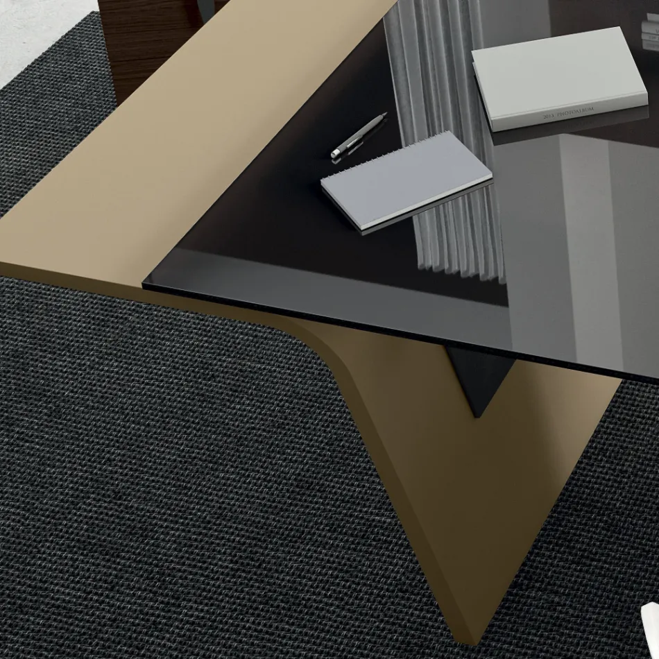 Escritorio con tapa de cristal Andrea Stramigioli - Frafalla Viadurini