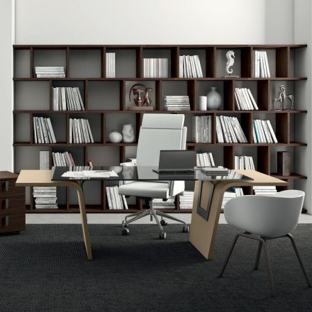 Escritorio con tapa de cristal Andrea Stramigioli - Frafalla Viadurini