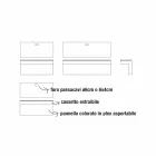 Escritorio de pared en melamina y metal con cajón Made in Italy - Silicona Viadurini