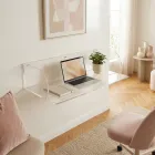 Escritorio de pared Otilia de plexiglás con diseño minimalista, fabricado en Italia. Viadurini